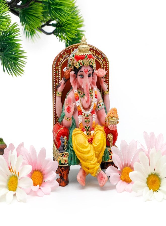BangBangDa Hindu God Lord Ganesha Statue - 5.1" H Ganesh Idol Figurine Diwali Gifts Birthday Father’s Day for Indian Family Friends People Home Temple Mandir Altar Pooja Item - Image 3